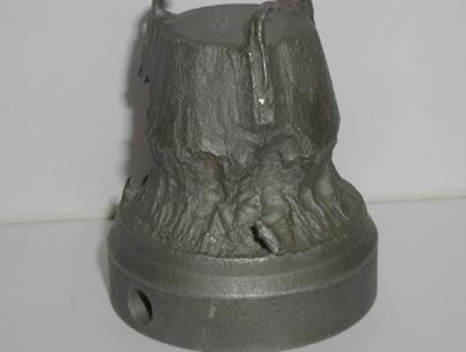 Cavitation erosion pits on valve plug caused by vapor bubble collapse