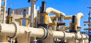 22-inch Class 300 Guided Shear Gate valves installed on a tailings line at Lundin’s Candelaria copper mine in Chile.